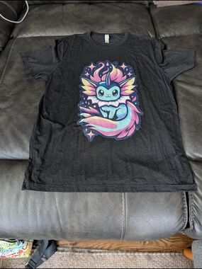 Pokemon Vaporeon Eevee Soft Black Heather Tee
